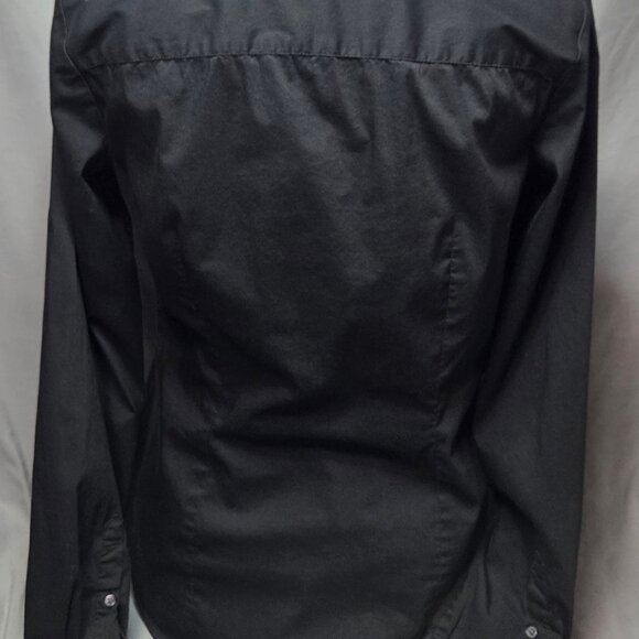 H&M Women’s Black Long Sleeve Button-Up Shirt – Size 8 - Picture 2 of 5